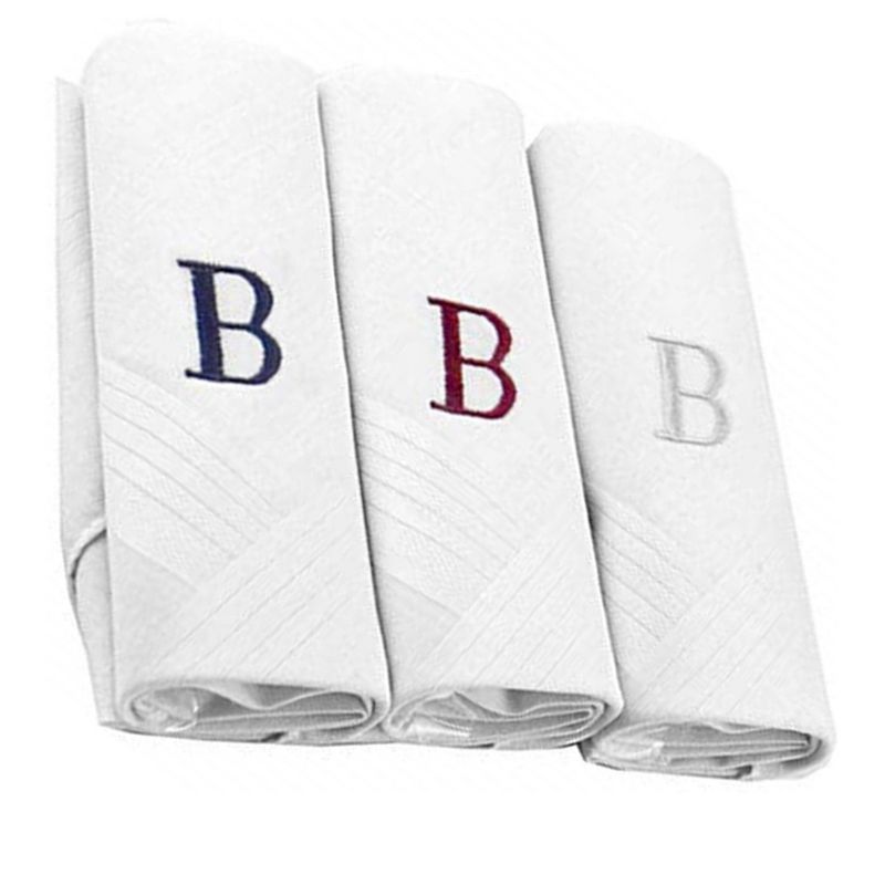 Men's Cotton Monogrammed Handkerchiefs Initial Letter Hanky, 1 of 3