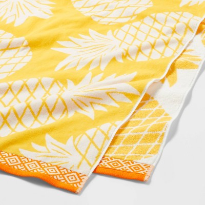 XL Jacquard Pineapple Beach Towel Yellow - Sun Squad&#8482;_2