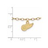 Black Bow Jewelry 14k Yellow Gold Plated Sterling Silver Detroit Red Wings NHL Anklet 9 Inch - 2 of 3