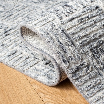 Elegant Gray Hand-Tufted Wool Area Rug, 4' x 6'