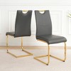 NicBex Set of 2 Dining Chair Modern PU Leather Side Chair with C-Shaped Metal Legs for Kitchen,Dining Room - 2 of 4