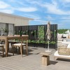 PexFix 72 in. x 35 in. Outdoor Metal Trellis with Planter Box in Bricks Pattern in Black - 3 of 4