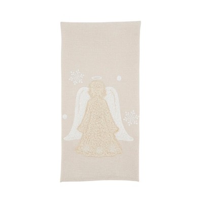 Saro Lifestyle Winged Angel Guest Towel (Set of 4), 17"x27", Beige
