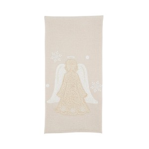 Saro Lifestyle Winged Angel Guest Towel (Set of 4), 17"x27", Beige - 1 of 2