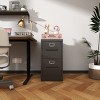GlasFlength File Cabinets 3 Drawer File Cabinet Rolling Filing Cabinet Mobile File Cabinet for Home Office, Black, 15.16"*17.72"*28.5" - 2 of 4