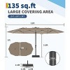 15ft Large Patio Umbrella with Base - Rectangular Patio Umbrella with Crank Handle, UV Protection for Outdoor Market, Backyard, Pool - 3 of 4