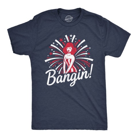 Мужские футболки Crazy Dog T-Shirts, Inc. Mens Bangin T Shirt Funny 4th of July Independence Day Fireworks Patriotic Graphic Tee - Crazy Dog Men's T Shirt For Fourth Of July Navy L