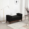 NicBex Elegant Upholstered Bench,Modern Ottoman with Wood Legs & Bolster Pillows for Living Room,Entryway - 4 of 4