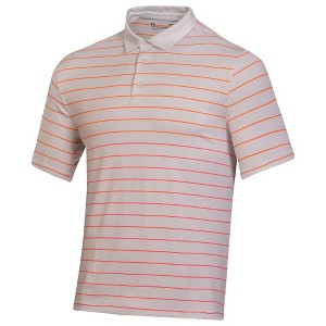 Men's Under Armour Golf Playoff 3.0 Divide Heather Stripe Print Polo Shirt Halo Grey Large - 1 of 1