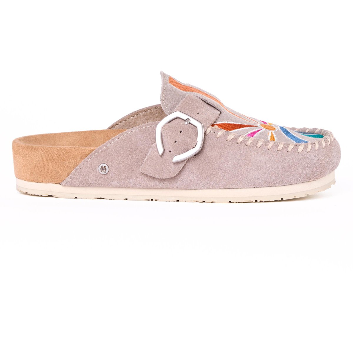 Женские сабо Minnetonka Women's Suede Buckle Clogs 6000902 Simply Taupe Sunset - 8 — фото 5