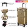 Byootique Bronze Rolling Hair Stylist Salon Makeup Cosmetic Case Artists Train Trimmer Box - 4 of 4