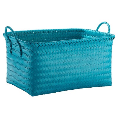 teal storage baskets