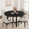 47" Round Industrial Dinner Table for 4 to 6, Circle Wooden Kitchen Table with Sturdy Metal Frame & Rustic Finish for Dining Room, Kitchen - 3 of 4