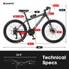 YONWAY 24 Inch Mountain Bike , Shimano 21 Speed  Steel Frame Mountain Bicycle with Dual Disc Brakes and Front Suspension MTB for Boys Girls - 3 of 4