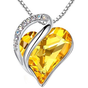 Birthstone Heart Pendant Necklace Infinity Love Design Adjustable 18-20 Inch - 1 of 4