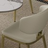 Set of 2 Modern Armless PU Leather Dining Chairs with Curved Backrest and Metal Legs for Kitchen or Dining Room-Cuddlewood - 4 of 4