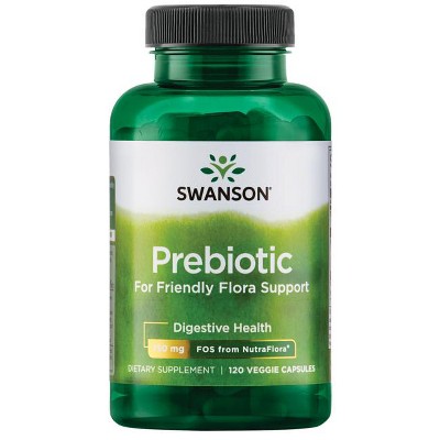 Swanson Prebiotic for Friendly Flora Support - Fos from Nutraflora 375 mg 120 Veg Caps.