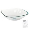 Yescom Square Transparent Glass Bathroom Vessel Sink Tempered Natural Clear Vanity Basin - 3 of 4