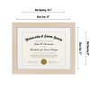 Americanflat 11x14 Light Wood Diploma Frame - Displays 8.5x11 Diplomas with Mat or 11x14 Inch Without Mat - Shatter-Resistant Glass. - 2 of 4