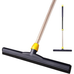 Floor Squeegee Scrubber with Adjustable Telescopic Pole, Heavy Duty EVA Foam Blade for Garage, Shower, and Tile - 1 of 4