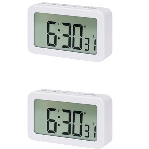 REGALWOVEN 2 Pcs Digital Smart Battery Powered Snooze Home Decor Alarm Clock 3.3 x 2 x 0.8 Inches - 1 of 4