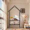 Dolonm Metal Garden Arch with Gate Climbing Plants Support Rose Arch Outdoor Black - 3 of 4