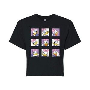 Women's - Disney - Daisy Emotions Grid Cropped Graphic T-Shirt - 1 of 4