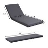 Chaise Lounge Chair Wood Frame with Adjustable Backrest, Outdoor Lounge Chairs with 4 Inch Cushion-Maison Boucle - 3 of 4