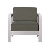 Christopher Knight Home Aviara Modern Outdoor Aluminum Club Chair with Cushions - 4 of 4