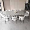 9-Piece Dining Set with Rectangle Kitchen Table and 8 Upholstered Armless Chairs - 2 of 4