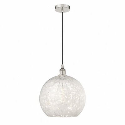 White Mouchette - 1 Light Cord Hung Pendant In Modern Style-16.63 Inches Tall and 13.75 Inches Wide
