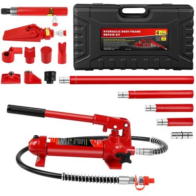 Steel 20 ton Porta power kit, portable hydraulic jack (with 1.43-meter oil pipe), car frame repair tool (with storage box)