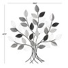 43"x39" Metal Tree Wall Decor with Various Patterned Leaves Black - Olivia & May: Iron Artwork, Nature Theme - 4 of 4