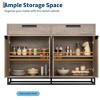 Homhougo Sideboard Buffet Cabinet, 55" Large Kitchen Accent Modern Storage Cabinet with 2 Drawers and 4 Doors, Coffee Bar Buffet Table Vintage - 4 of 4