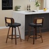 Sapphtopaz Modern Swivel Bar Stools Set of 2 PU Leather High Chair with Back and Bentwood Legs Bar Chair for Kitchen Island, Dining Room - 3 of 4