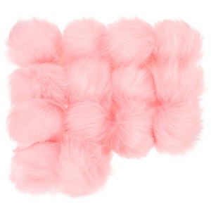 Unique Bargains Fluffy Soft Elastic Faux Fur Pom Poms for Hats DIY Scarves Gloves 14 Pcs - 1 of 4