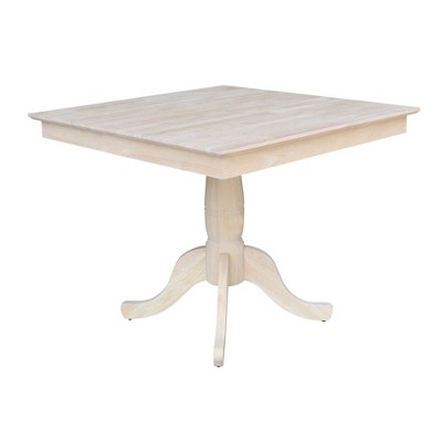 Chateau Parawood 43" Square Pedestal Dining Table in Natural Finish