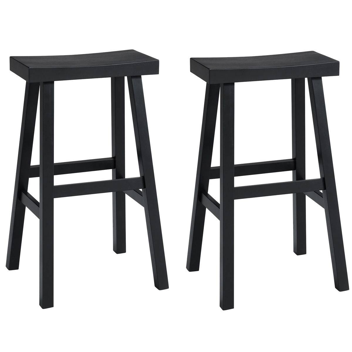 Alaterre Furniture Hayes Bar Stools Set of 2 - 31-Inch Tall Counter Height Bar Stools with Backless Saddle Seat and Footrests