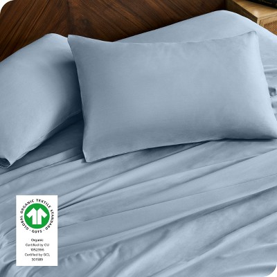 Dusty Blue Organic Cotton Queen Sheet Set