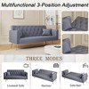QingMoon 71" Convertible Loveseat Sofa, Velvet Couch Bed, Folding Recliner with Golden Metal Legs and Pillows for Living Room, Office - 3 of 4