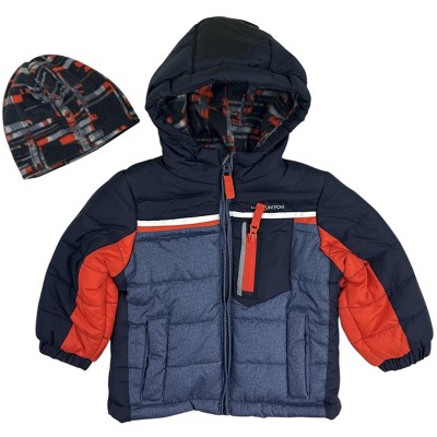 LONDON FOG Infant Boys' Heavyweight Puffer Coat With Beanie Hat