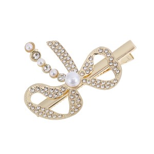 Unique Bargains Cute Bow Hair Clips Gold Tone 1 Pc - 1 of 4