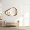 Spassway Asymmetrical Wall Mirror with Wood Frame Unique Irregular Mirror Wall Mounted Decor for Living Room Bathroom Bedroom Vanity Entryway Hallway - 4 of 4