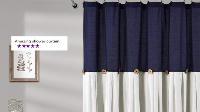 Linen Button Shower Curtain - Lush Décor, 6 of 12, play video