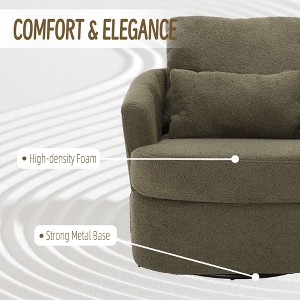 Velvet Lounge Chair Set-Barrel Chair & Ottoman for Bedroom Relaxation - 1 of 4