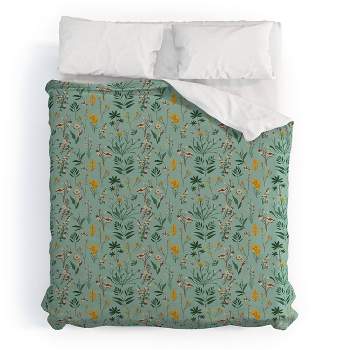 Holli Zollinger Zarah Wildflower Duvet Cover Set Green - Deny Designs
