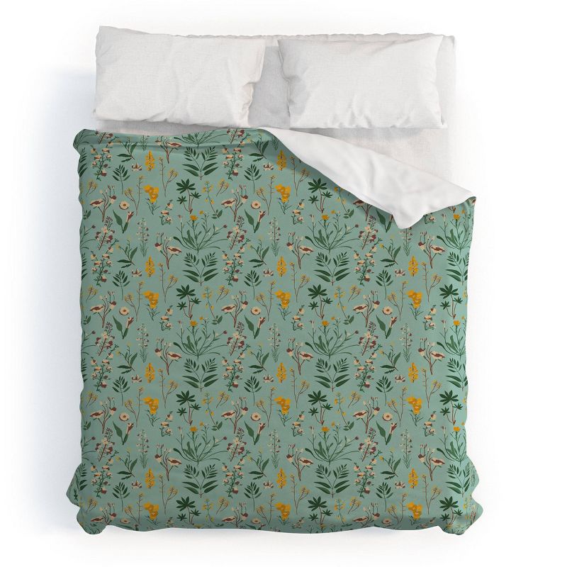 Holli Zollinger Zarah Wildflower Duvet Cover Set Green - Deny Designs, 1 of 6