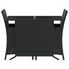 vidaXL 3 Piece Bistro Set with Cushions Black Poly Rattan - 4 of 4
