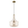 Livex Lighting Art Glass 1 - Light Pendant in  Antique Brass - 3 of 4