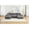Lounge U-Shaped Sectional Sofaswith Pleated Design and Matching Footstool for Living Room - 2 of 4